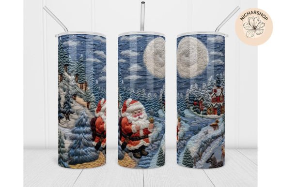 20oz Santa Embroidery Christmas Tumbler1
