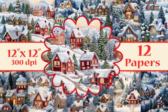 Christmas Digital Papers for Embroidery Designers