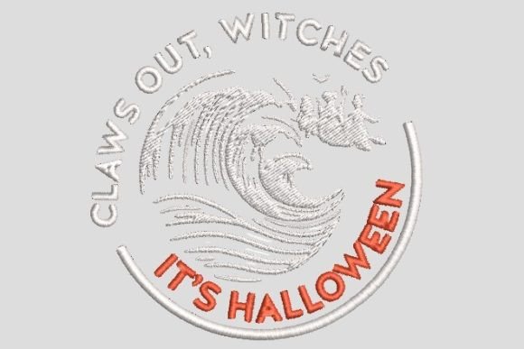 Claws Out Witches: Halloween Embroidery