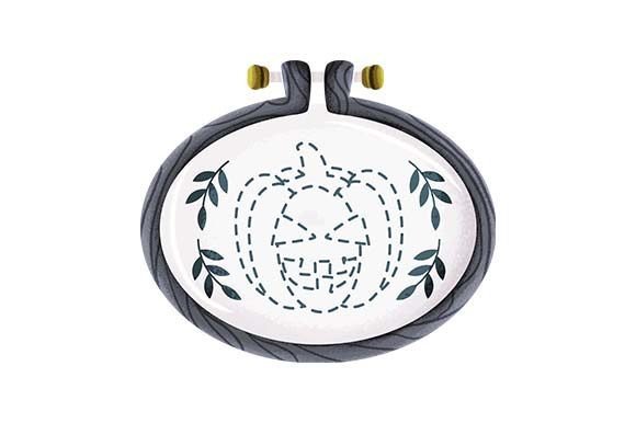 Embroidery Hoop with Halloween Pumpkin