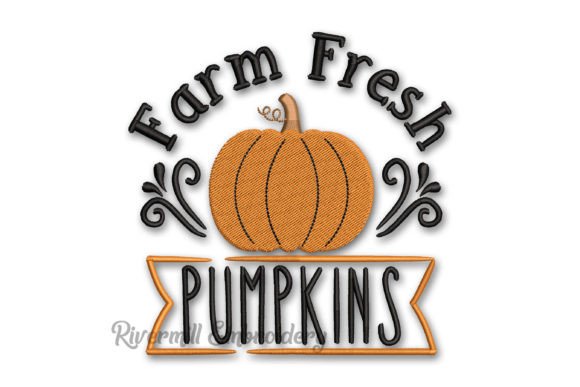 Farm Fresh Pumpkins Embroidery Design