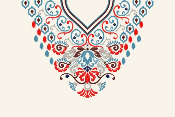 Floral Neckline Embroidery Vector